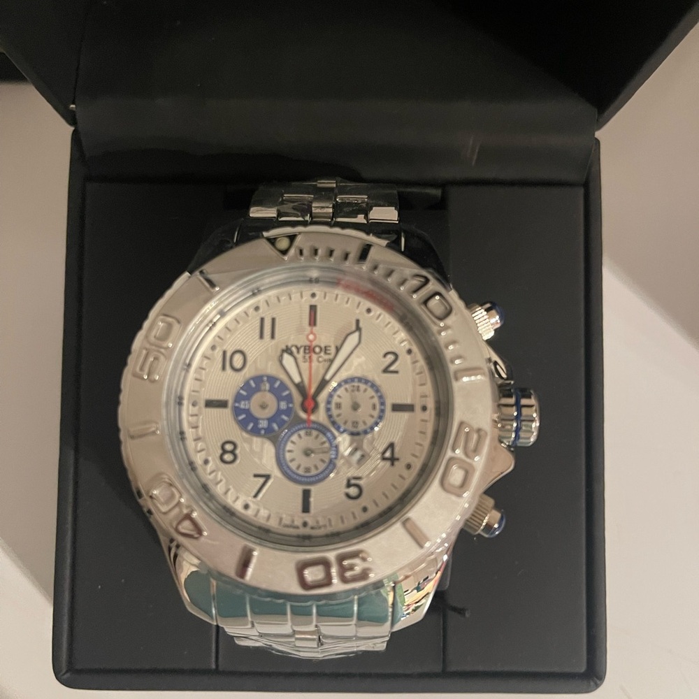 Silver and Blue Men's Watch